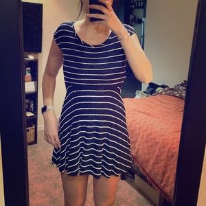 Dark blue striped dress from Francesca’s